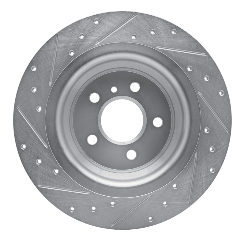Mercedes-Benz ML350 Brake Rotor (1) - Rear Right - R1 Concepts - Drilled & Slotted - Silver - `12-`18